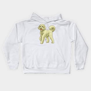 Dog - Labradoodle - Yellow Kids Hoodie